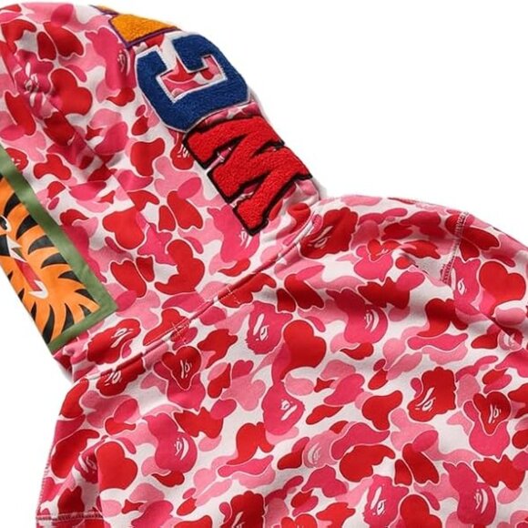 Rose Pink Bape Shark Zip Up Hoodie - Picture 3 of 3